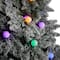 9.5ft. Pre-Lit Flocked British Columbia Mountain Fir Artificial Christmas Tree, Multicolor Globe Bulbs